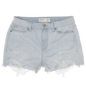 Mudd Jean Shorts Junior 9 W28 High Rise Shortie Flx Stretch Distressed Denim